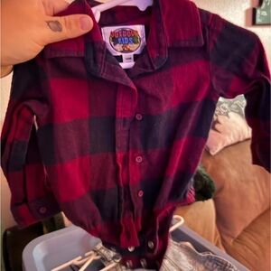 Purple and Black Plaid Shirt